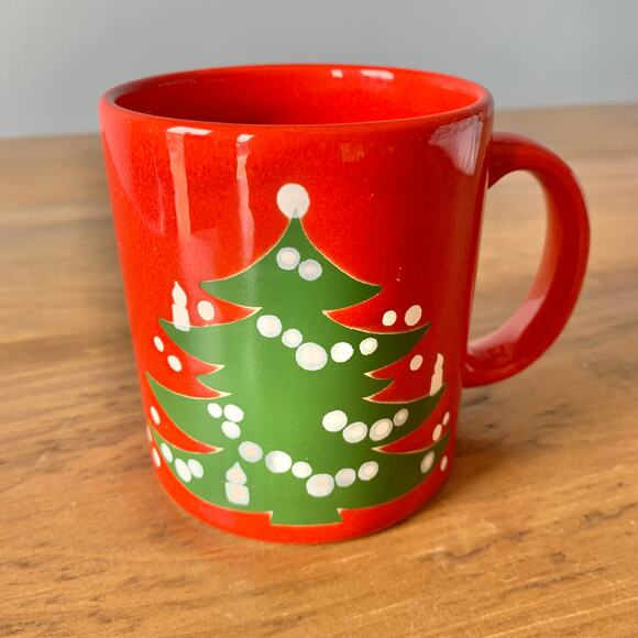 Waechtersbach Coffee Mug Cup Vintage Red Christmas Tree Holiday Ceramic Germany - Picture 2 of 7